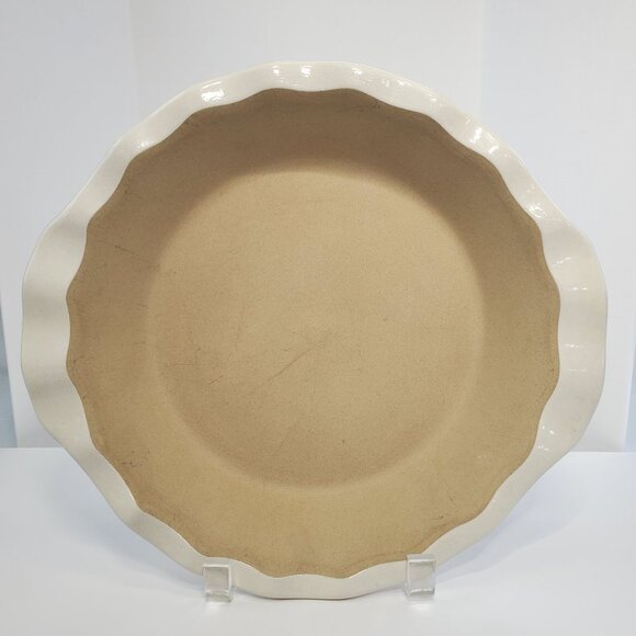 Pampered Chef Family Heritage Stoneware Deep Dish Pie Plate White 10" USA - Picture 2 of 5